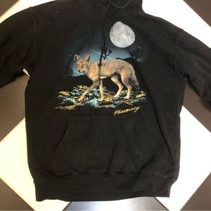 Pharmacy Brand Skater Hoodie Sweatshirt Coyote Full Moon Western Grunge Rare L
